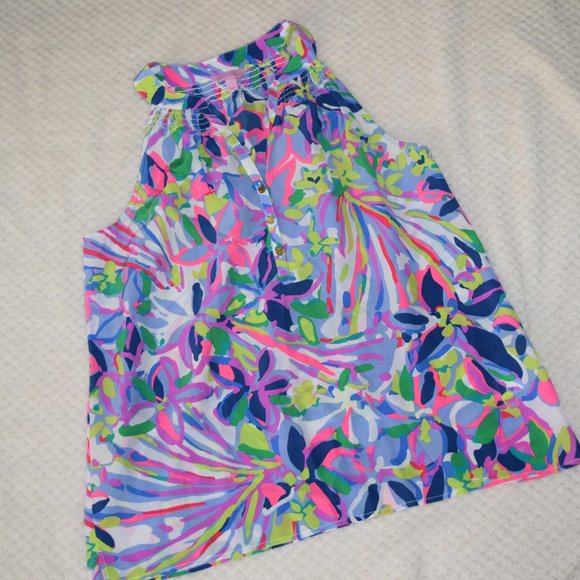 Lilly Pulitzer Bailey Silk Blouse Shell Top Shirt - Picture 5 of 16